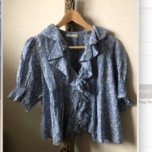 Flowy Dôen Womens Light Blue Paisley Top